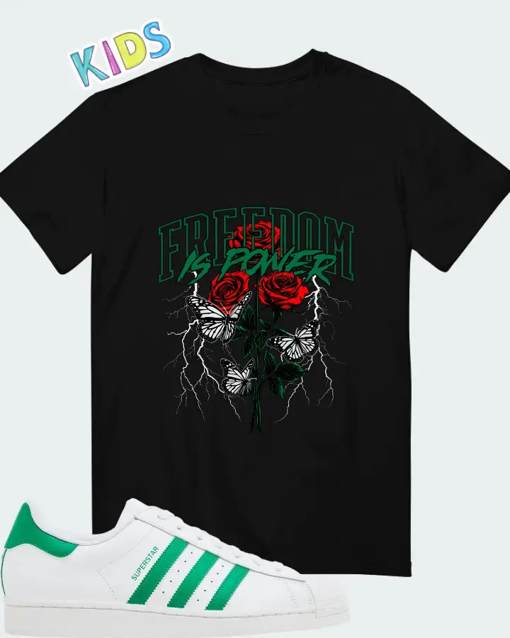 adidas Superstar White Green Matching Kid's T-Shirt