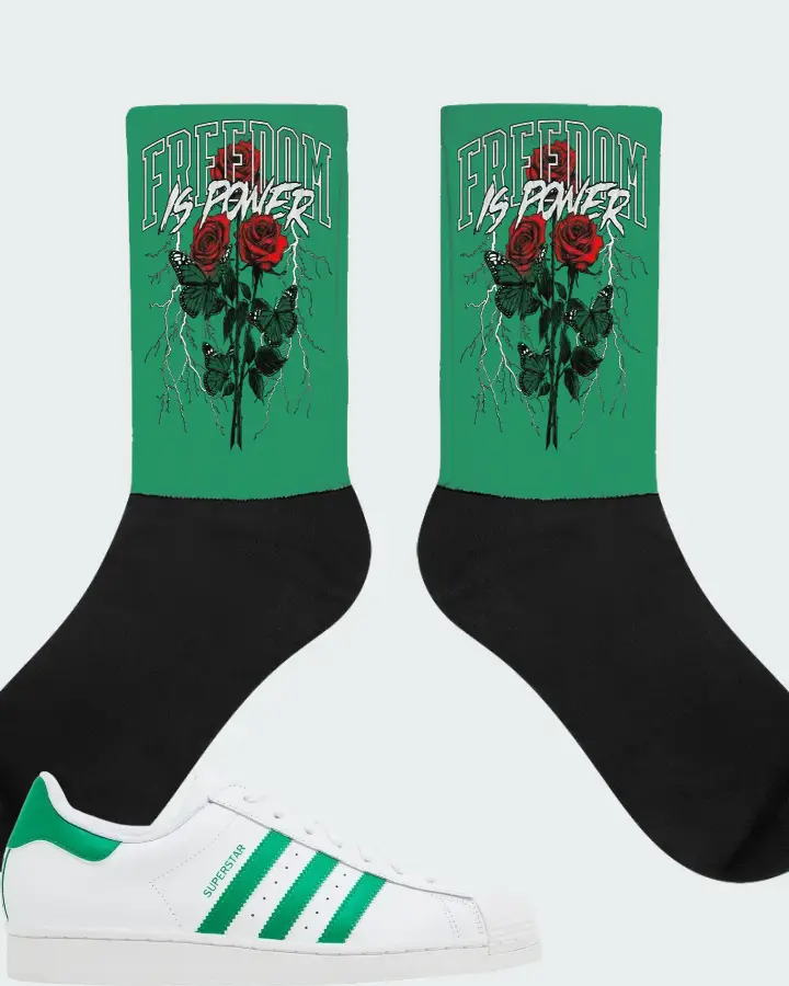 adidas Superstar White Green Matching Socks