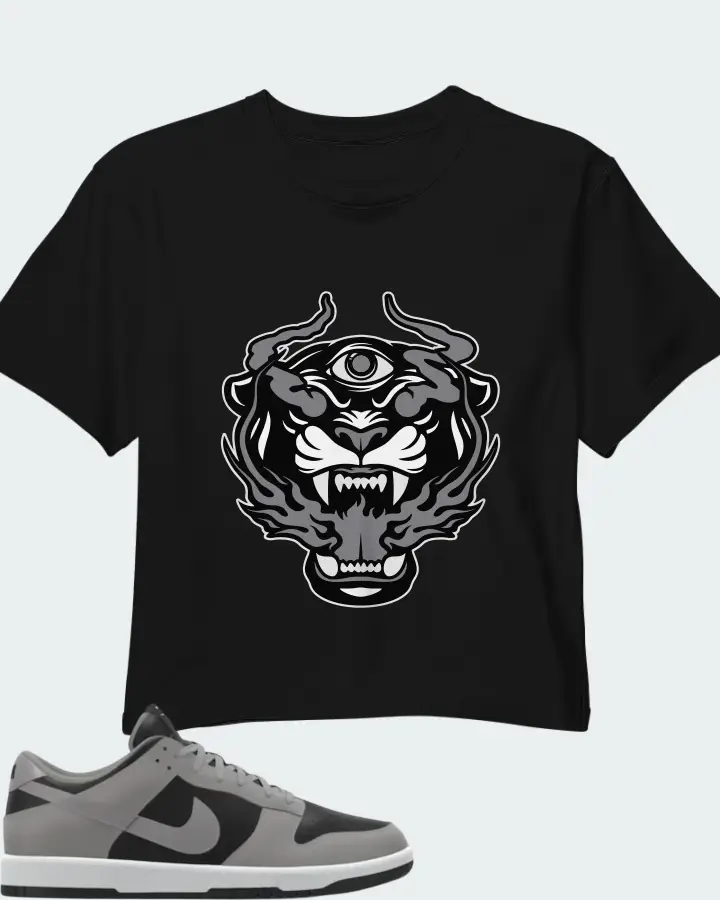 Nike Dunk Low By You Custom Black Grey Matching Crop Top