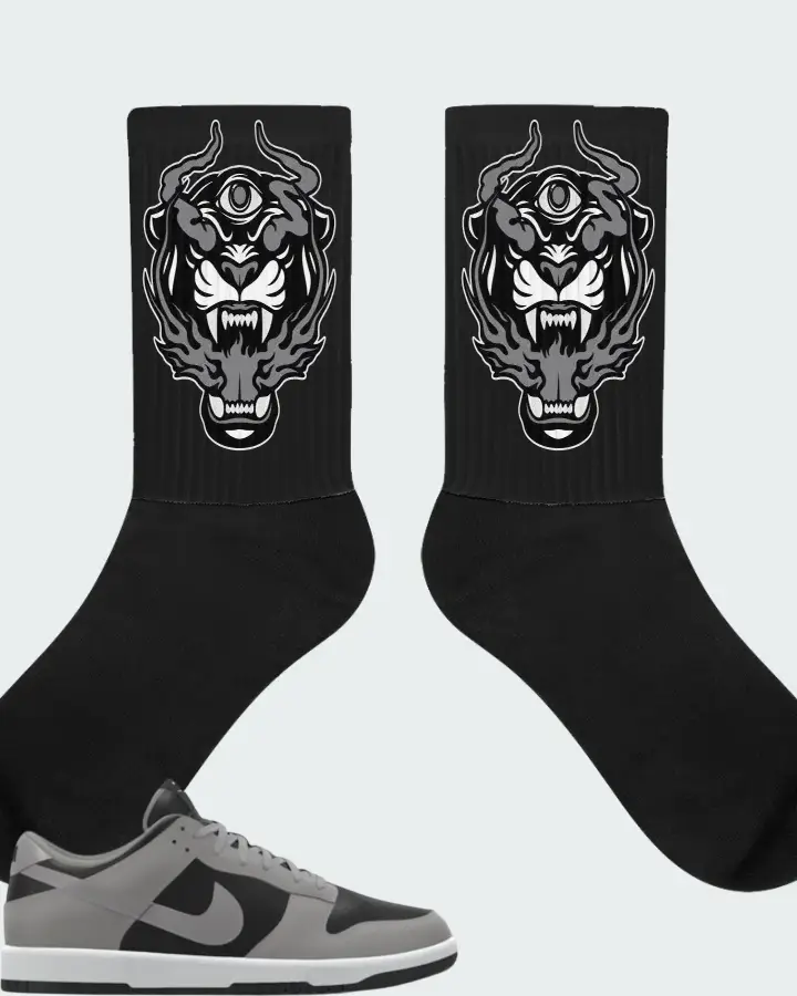 Nike Dunk Low By You Custom Black Grey Matching Socks