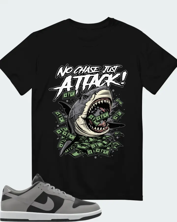 Nike Dunk Low By You Custom Black Grey Matching T-Shirt