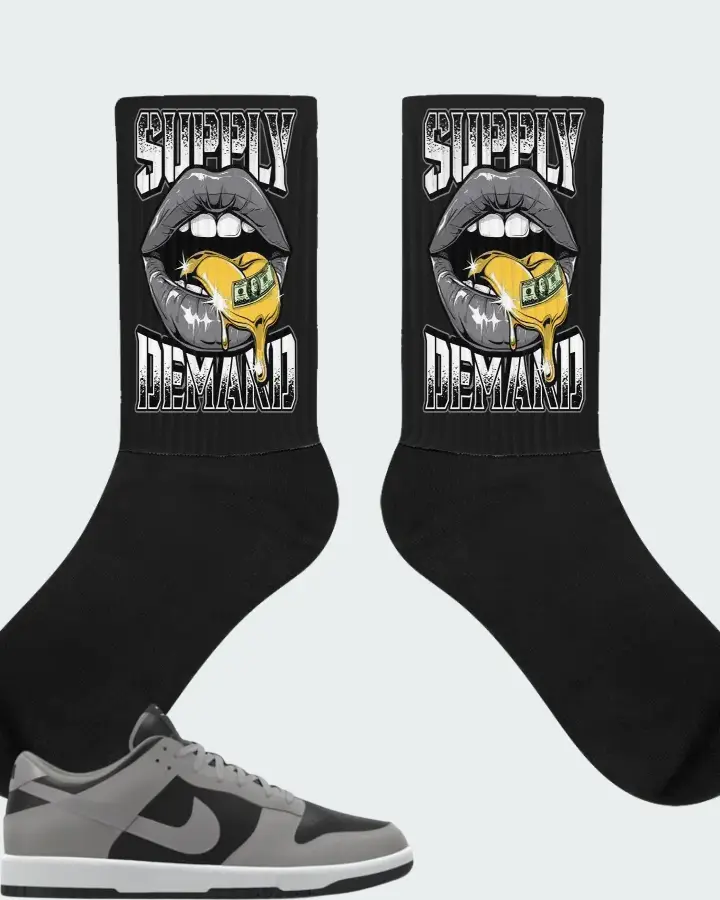 Nike Dunk Low By You Custom Black Grey Matching Socks