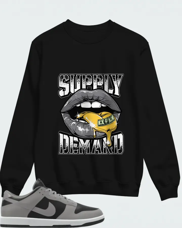 Nike Dunk Low By You Custom Black Grey Matching Sweatshirt