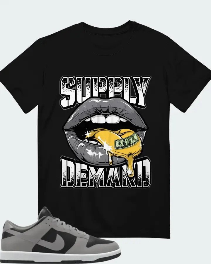 Nike Dunk Low By You Custom Black Grey Matching T-Shirt