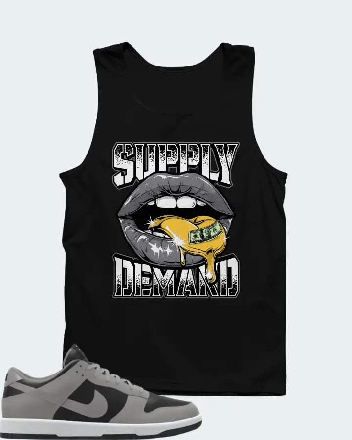 Nike Dunk Low By You Custom Black Grey Matching Tank Top