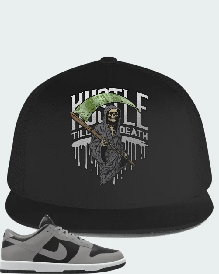 Nike Dunk Low By You Custom Black Grey Matching Hat