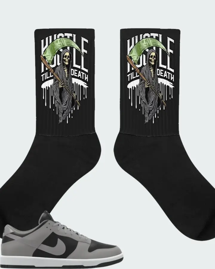 Nike Dunk Low By You Custom Black Grey Matching Socks