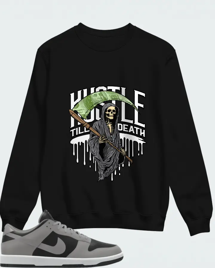 Nike Dunk Low By You Custom Black Grey Matching Sweatshirt
