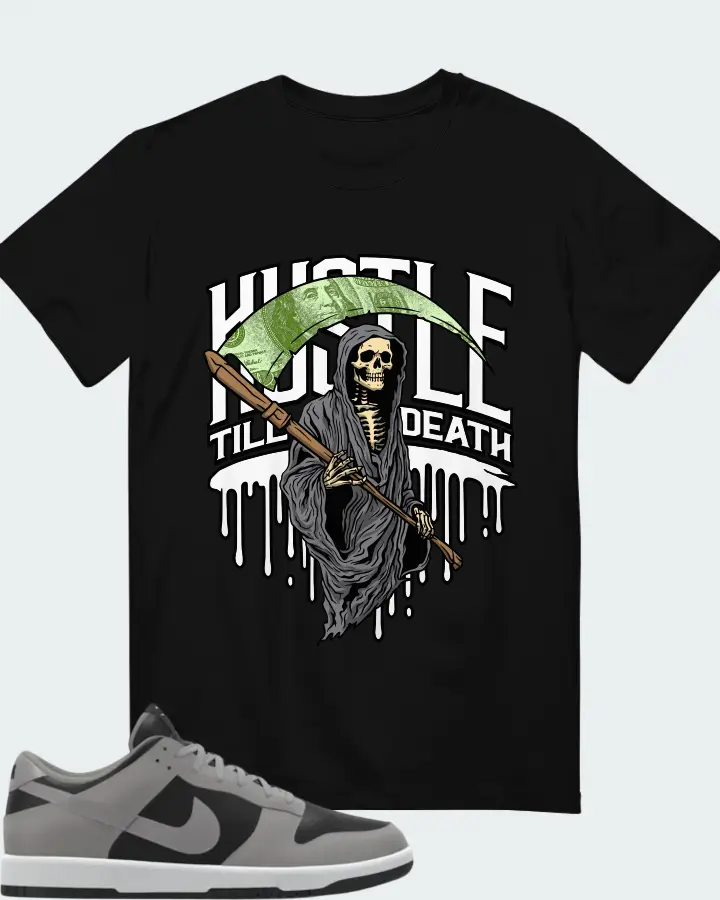 Nike Dunk Low By You Custom Black Grey Matching T-Shirt