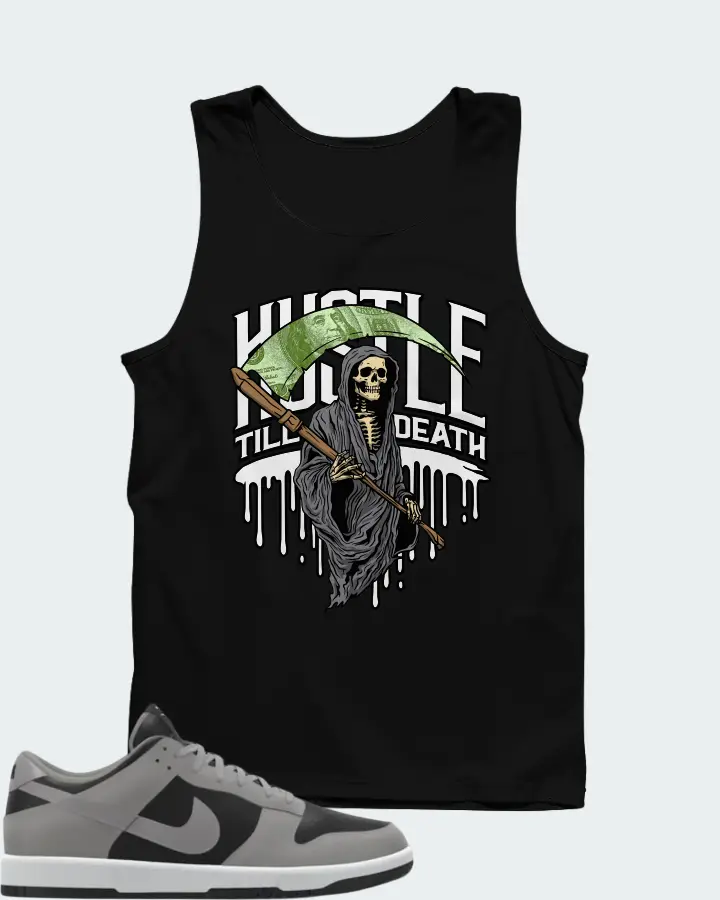 Nike Dunk Low By You Custom Black Grey Matching Tank Top