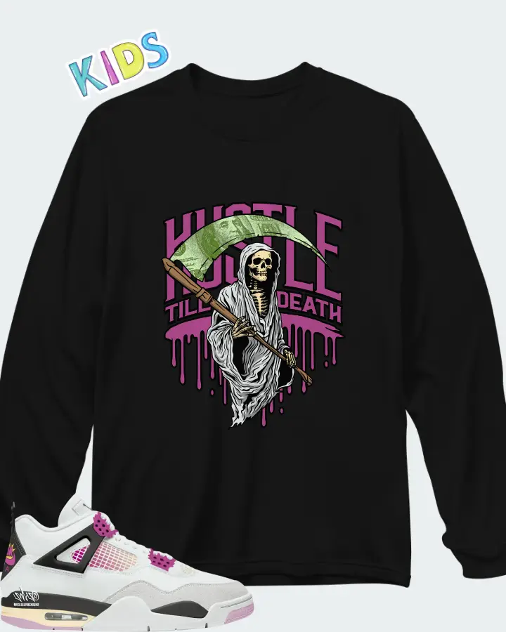 Air Jordan 4 Comic Matching Kid's Long Sleeve T-Shirt