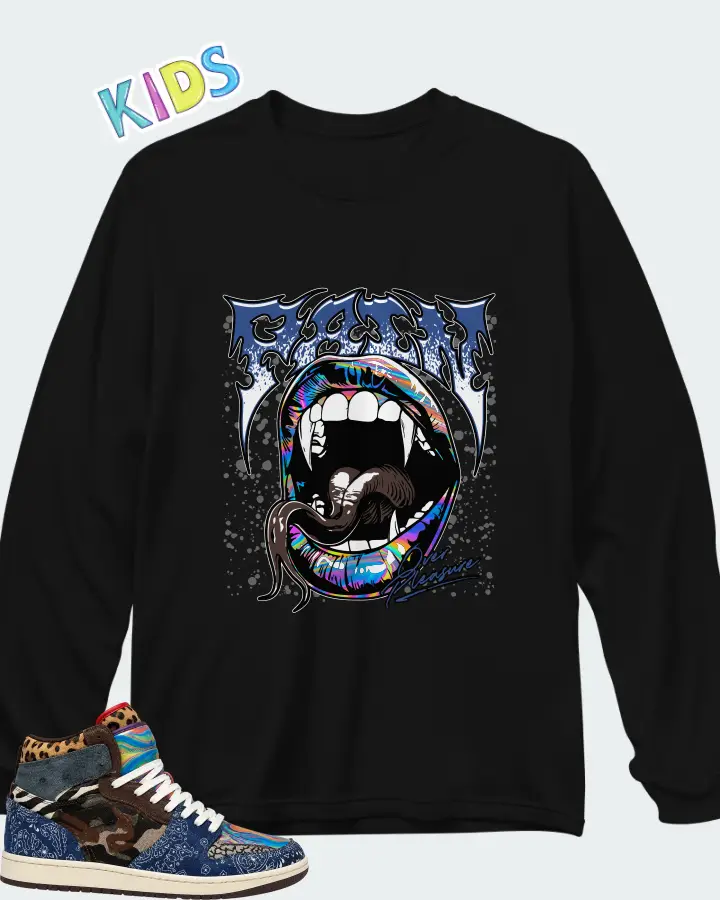 Air Jordan 1 High Multicolor Matching Kid's Long Sleeve T-Shirt