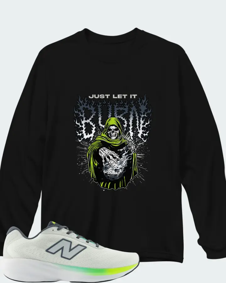 New Balance Fresh Foam 680v9 Reflection Grey Matter Alkaline Green Matching Long Sleeve T-Shirt