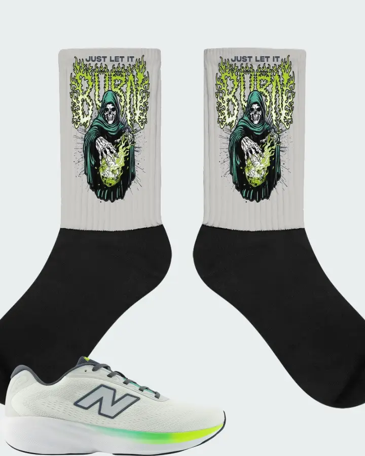 New Balance Fresh Foam 680v9 Reflection Grey Matter Alkaline Green Matching Socks