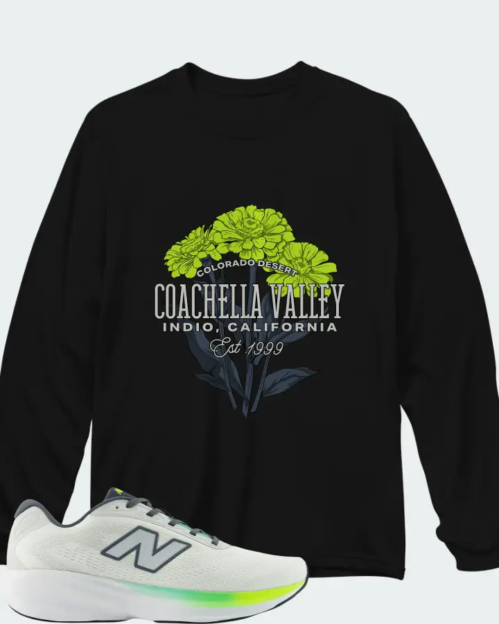 New Balance Fresh Foam 680v9 Reflection Grey Matter Alkaline Green Matching Long Sleeve T-Shirt