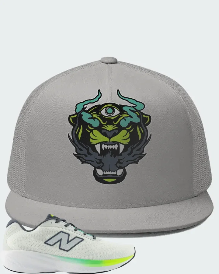 New Balance Fresh Foam 680v9 Reflection Grey Matter Alkaline Green Matching Hat