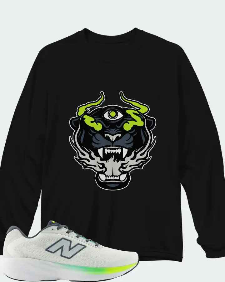 New Balance Fresh Foam 680v9 Reflection Grey Matter Alkaline Green Matching Long Sleeve T-Shirt