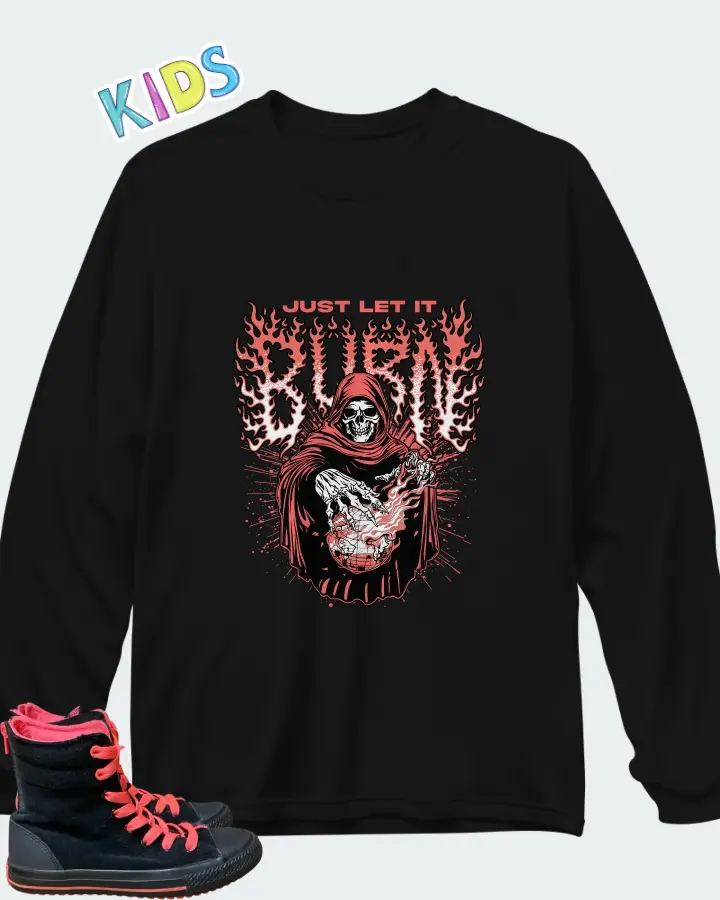 Converse Chuck Taylor high top Black Pink Matching Kid's Long Sleeve T-Shirt