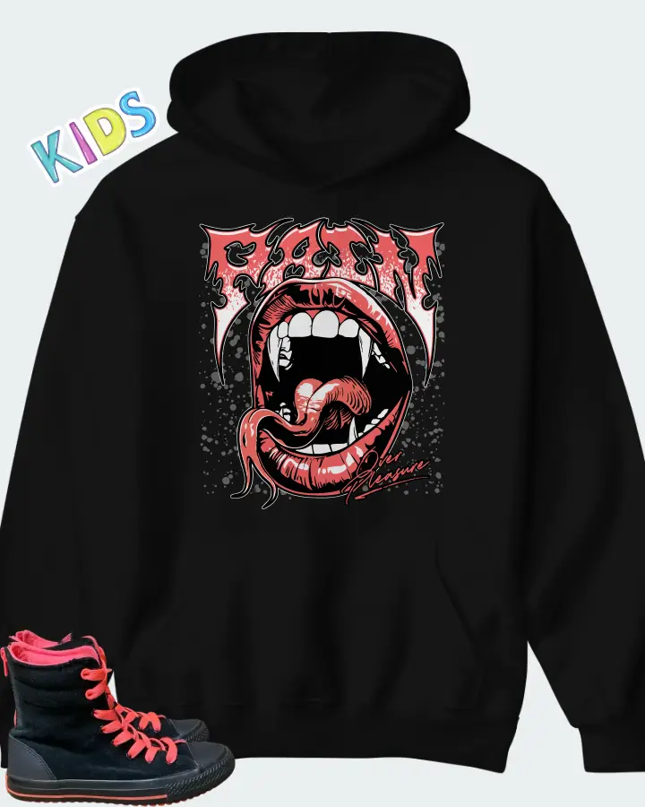 Converse Chuck Taylor high top Black Pink Matching Kid's Hoodie