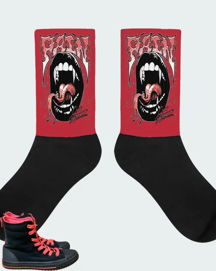 Converse Chuck Taylor high top Black Pink Matching Socks