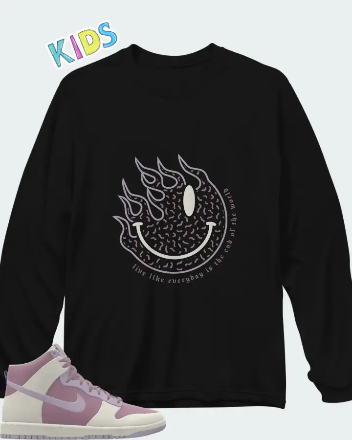 Nike Dunk High By You Sail Orchid Matching Kid's Long Sleeve T-Shirt