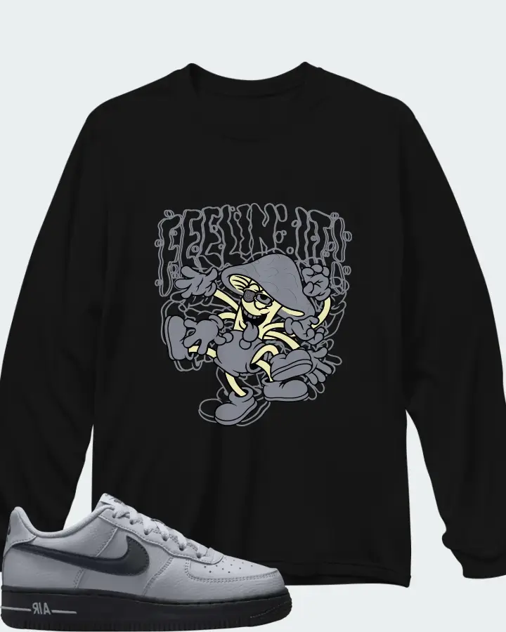 Nike Air Force 1 Wolf Grey Matching Long Sleeve T-Shirt