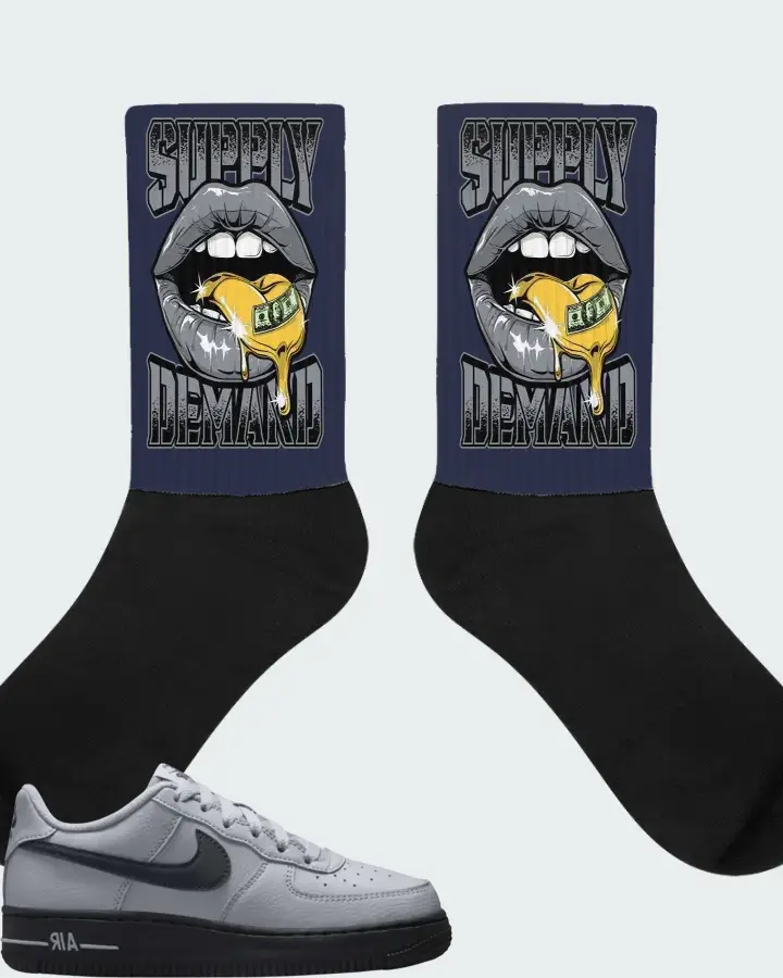 Nike Air Force 1 Wolf Grey Matching Socks