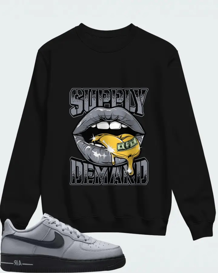 Nike Air Force 1 Wolf Grey Matching Sweatshirt