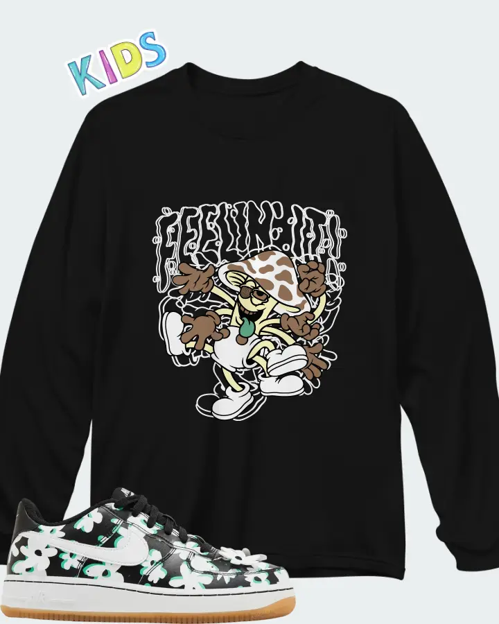 Nike Air Force 1 LV8 Flower Power Matching Kid's Long Sleeve T-Shirt