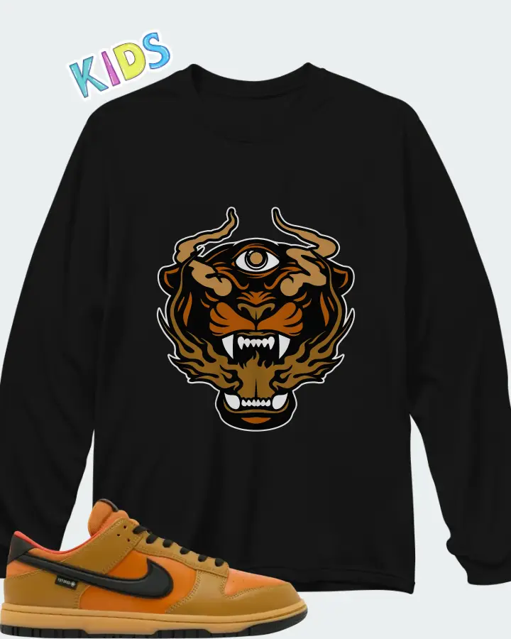 Nike Dunk Low GORE-TEX Wheat Ceramic Matching Kid's Long Sleeve T-Shirt