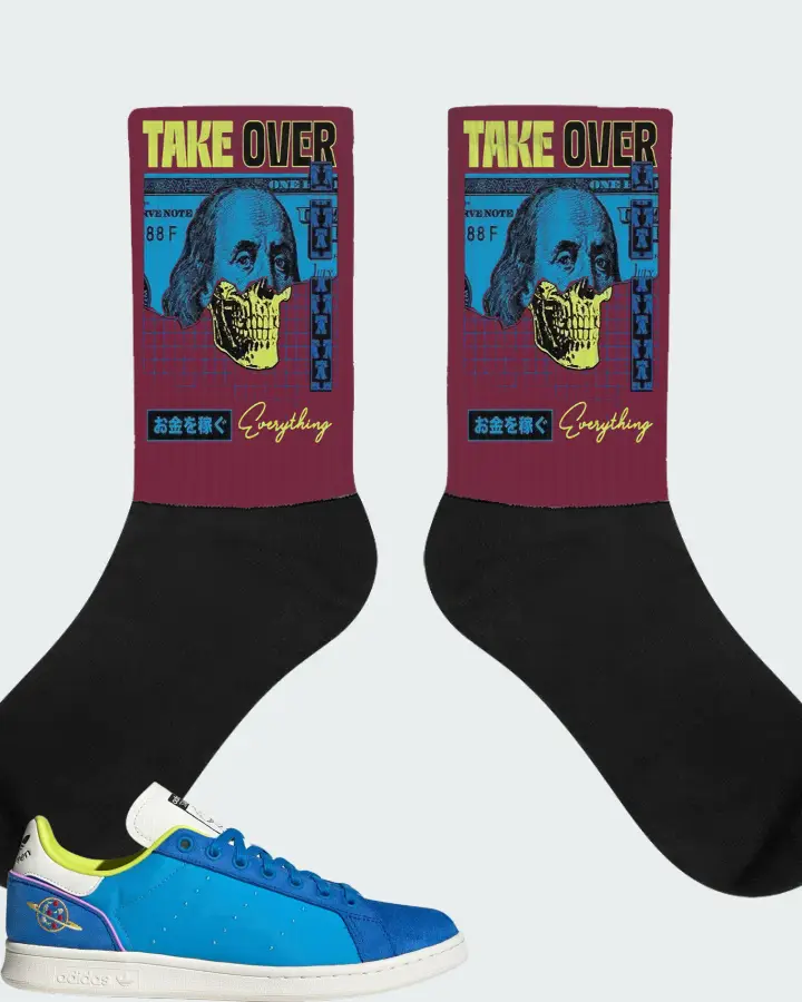 adidas Stan Smith Sneaker Matching Maroon Socks - Take Over