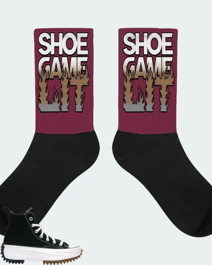 Converse Run Star Hike Hi Sneaker Matching Maroon Socks - Shoe Game Lit Refreshed