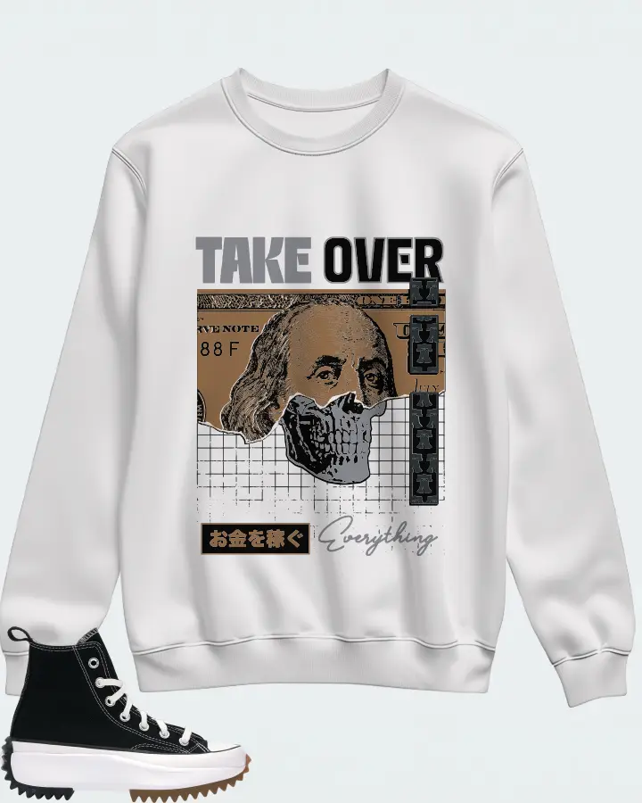 Converse Run Star Hike Hi Sneaker Matching White Sweatshirt - Take Over