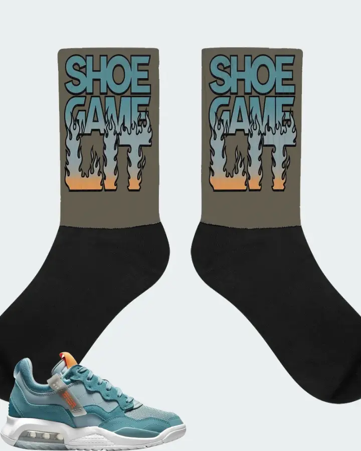 Jordan MA2 Sneaker Matching Army Green Socks - Shoe Game Lit Refreshed