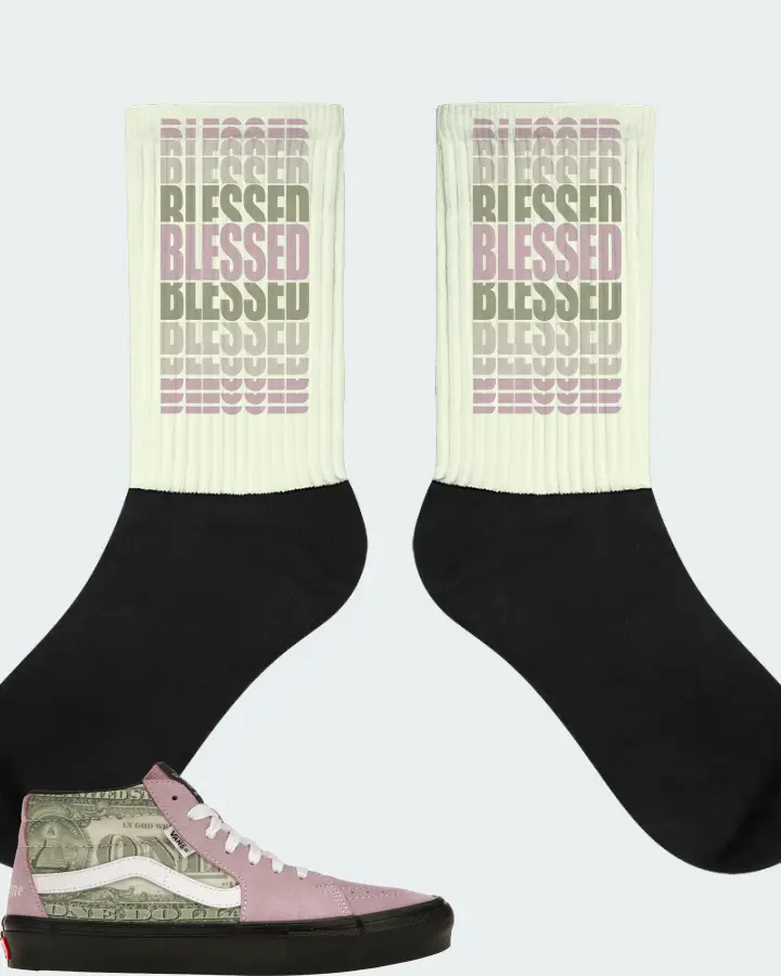 Vans Skate Grosso Mid Sneaker Matching Citron Socks - BLESSED Many Times