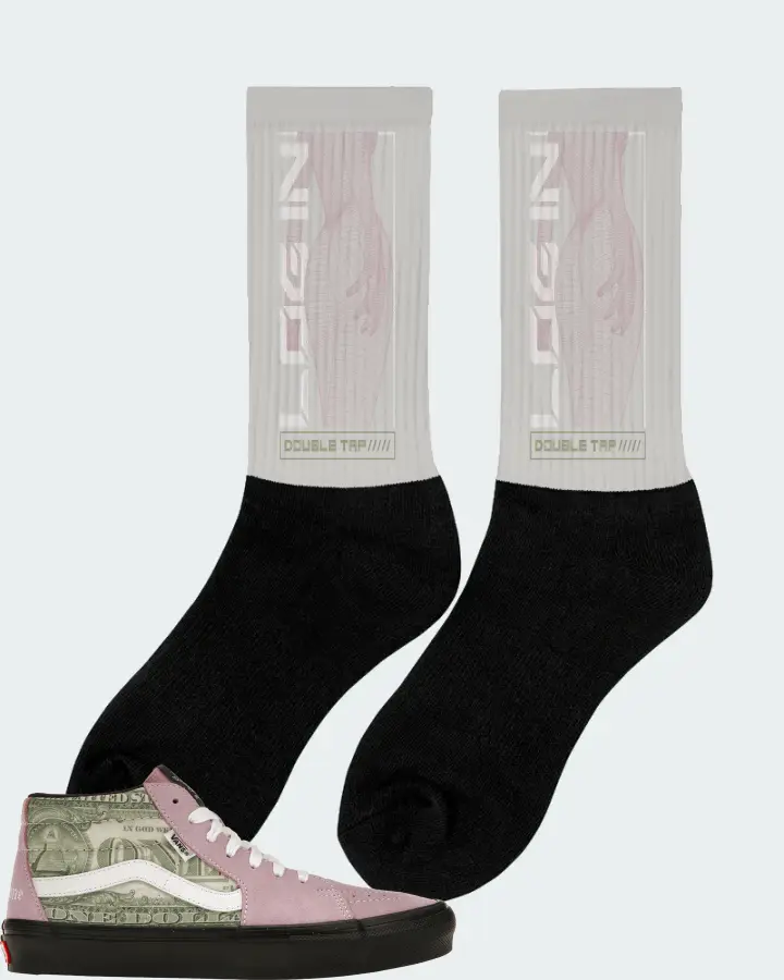 Vans Skate Grosso Mid Sneaker Matching Grey Socks (LOGIN) - View 3