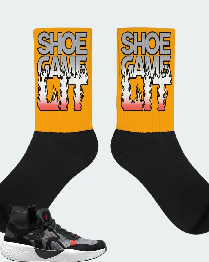 Jordan Delta 3 Mid Sneaker Matching Gold Socks - Shoe Game Lit Refreshed