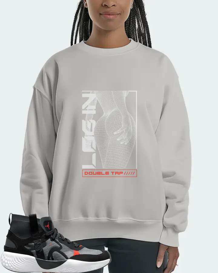 Jordan Delta 3 Mid Sneaker Matching Grey Sweatshirt (LOGIN) - View 3