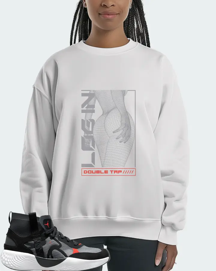 Jordan Delta 3 Mid Sneaker Matching White Sweatshirt (LOGIN) - View 3