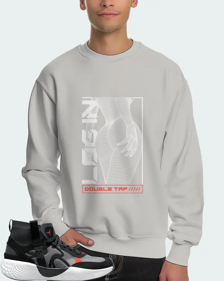 Jordan Delta 3 Mid Sneaker Matching Grey Sweatshirt (LOGIN) - View 4