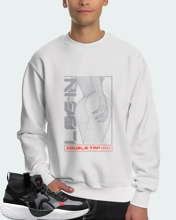 Jordan Delta 3 Mid Sneaker Matching White Sweatshirt (LOGIN) - View 4