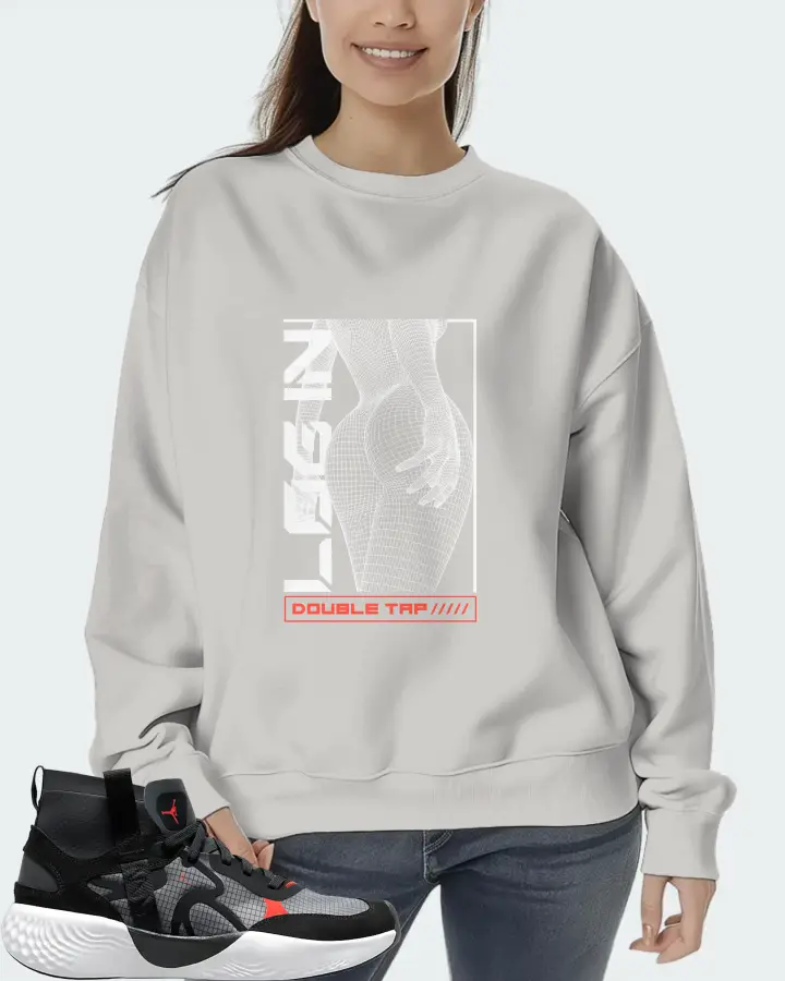 Jordan Delta 3 Mid Sneaker Matching Grey Sweatshirt (LOGIN) - View 5