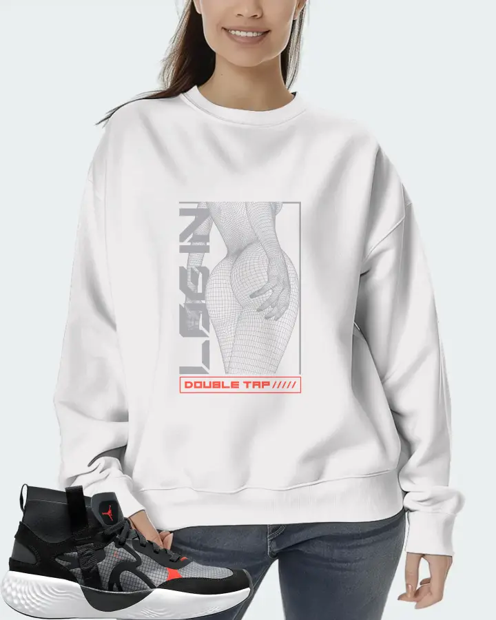 Jordan Delta 3 Mid Sneaker Matching White Sweatshirt (LOGIN) - View 5