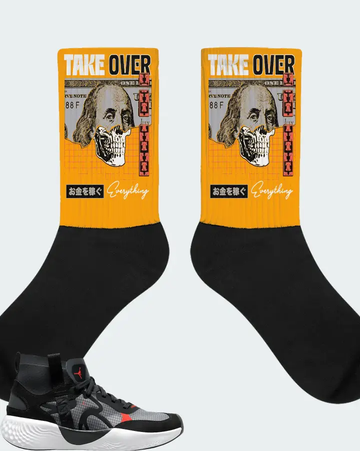 Jordan Delta 3 Mid Sneaker Matching Gold Socks - Take Over