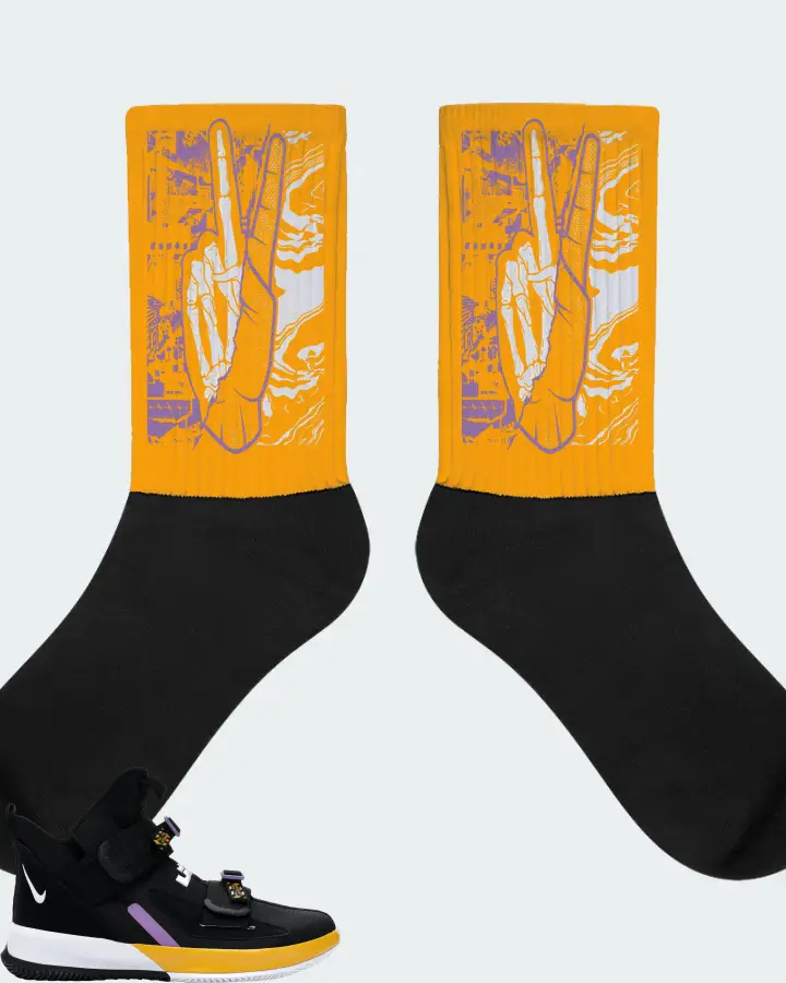 Nike LeBron Soldier 13 Sneaker Matching Gold Socks - Peace of mind