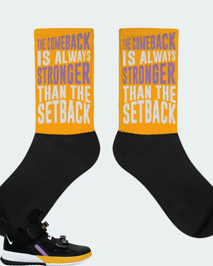 Nike LeBron Soldier 13 Sneaker Matching Gold Socks - The Comeback
