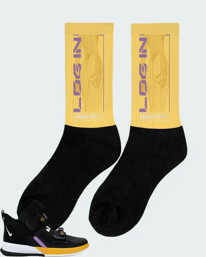 Nike LeBron Soldier 13 Sneaker Matching Yellow Socks (LOGIN) - View 3