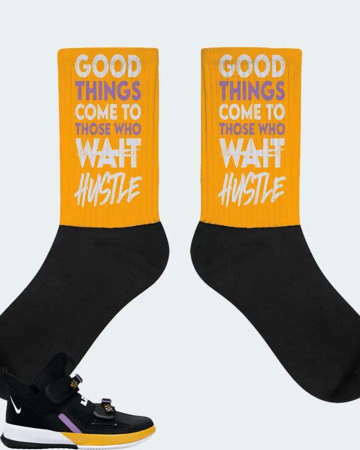 Nike LeBron Soldier 13 Sneaker Matching Gold Socks - Good Things Come