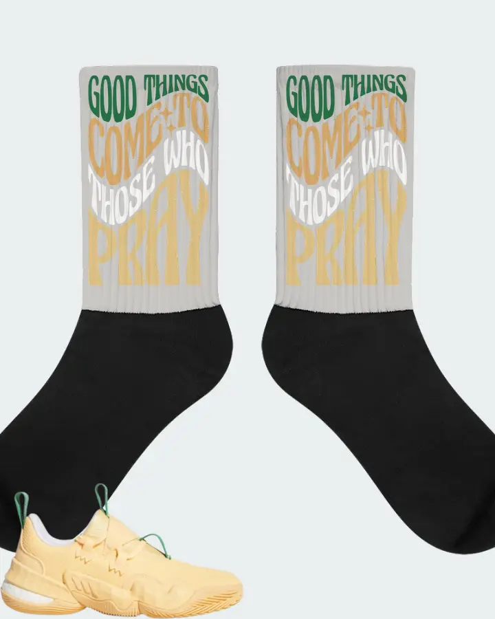 adidas Trae Young 1 Sneaker Matching Grey Socks - Good Things Come To Those Who Pray
