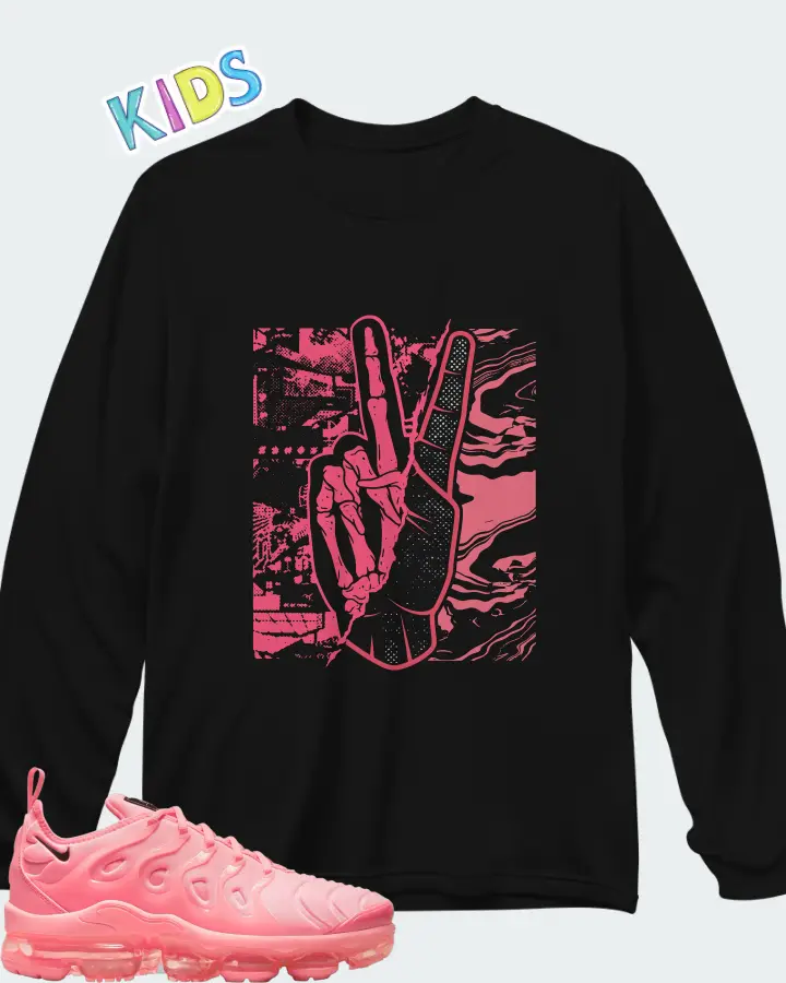 Nike Air VaporMax Plus Sunset Pulse Bubblegum (Women's) Matching Kid's Long Sleeve T-Shirt